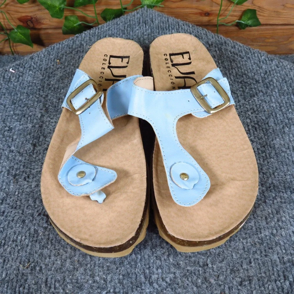 Eva Coleccion Kids Thong Sandals Size 3 Summer Sandals Light Blue Synthetic